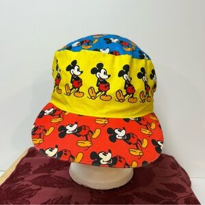 Vintage 80s AOP Mickey Mouse Walt Disney Hat One Size Fits All  Painters Cap Hat